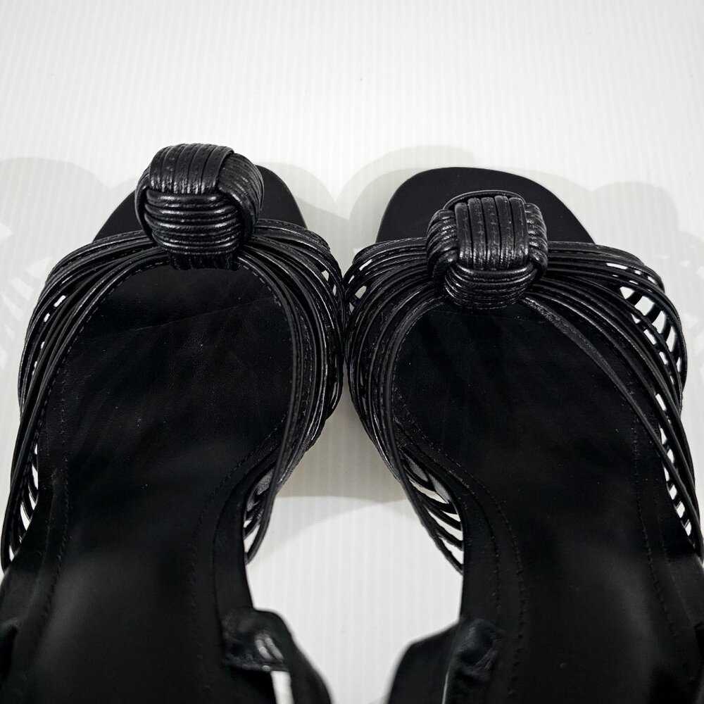 Larroude Valerie Slingback Knotted Sandal Stiletto Black Leather Size 9.5 NWOT - Picture 10 of 13